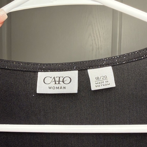 Cato Black Sparkle Keyhole Blouse - Picture 7 of 8